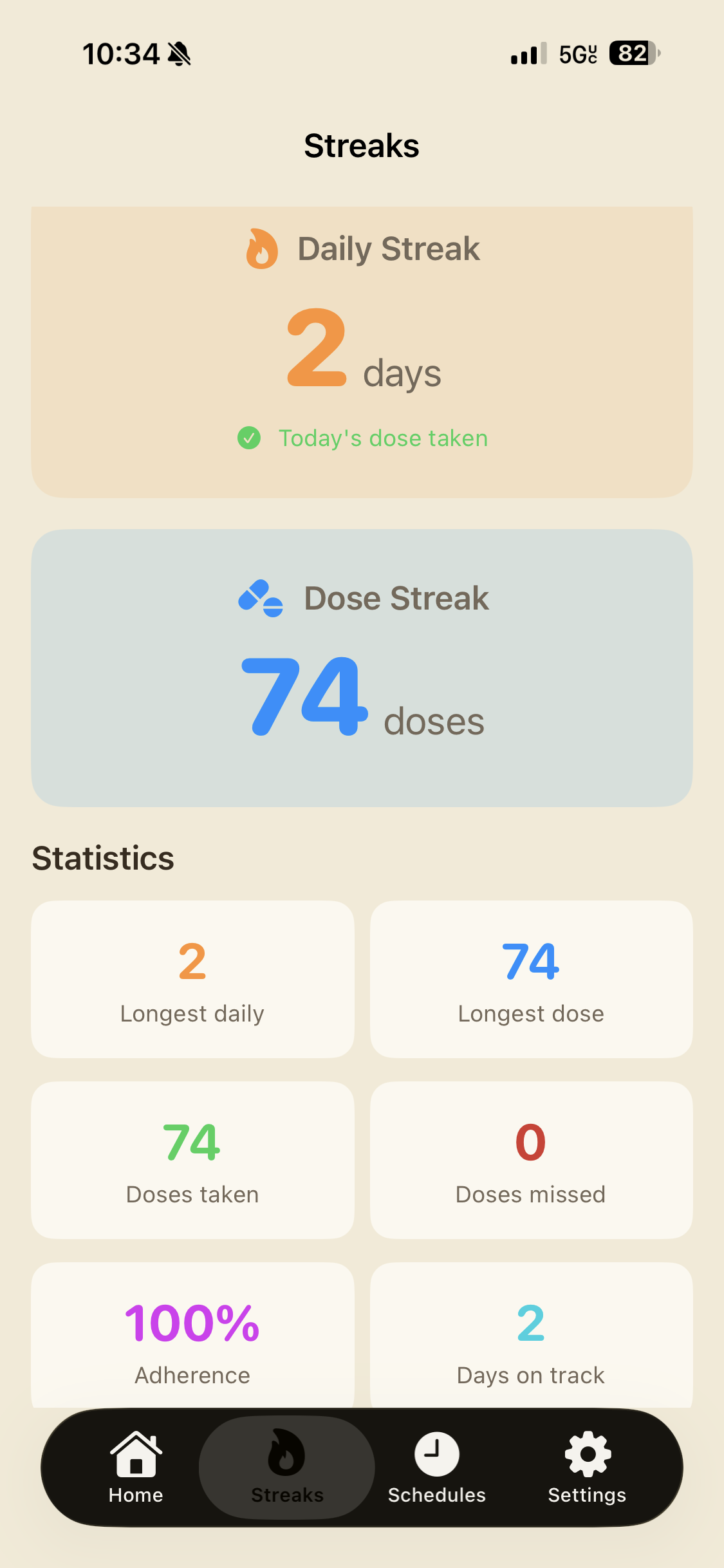 Stats Page screen